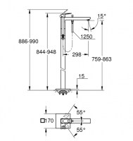 MONOMANDO BAÑO DE PIE EUROCUBE GROHE